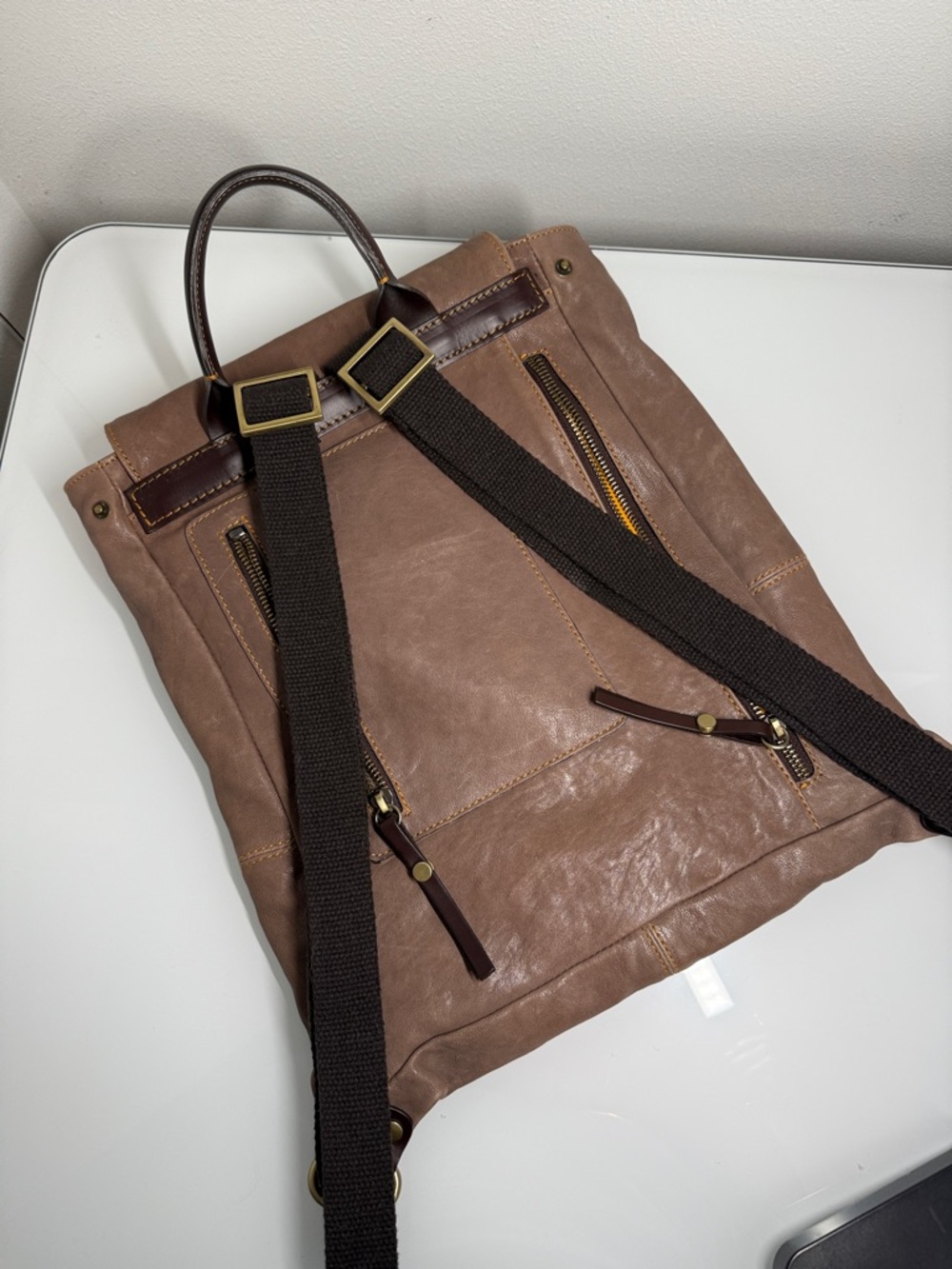 Made in Italy 100% Genuine Leather Backpack Rucksack - Picture 2 of 6
